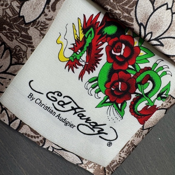 Ed Hardy by Christian Audigier Men’s Silk Neck Tie - Picture 5 of 6